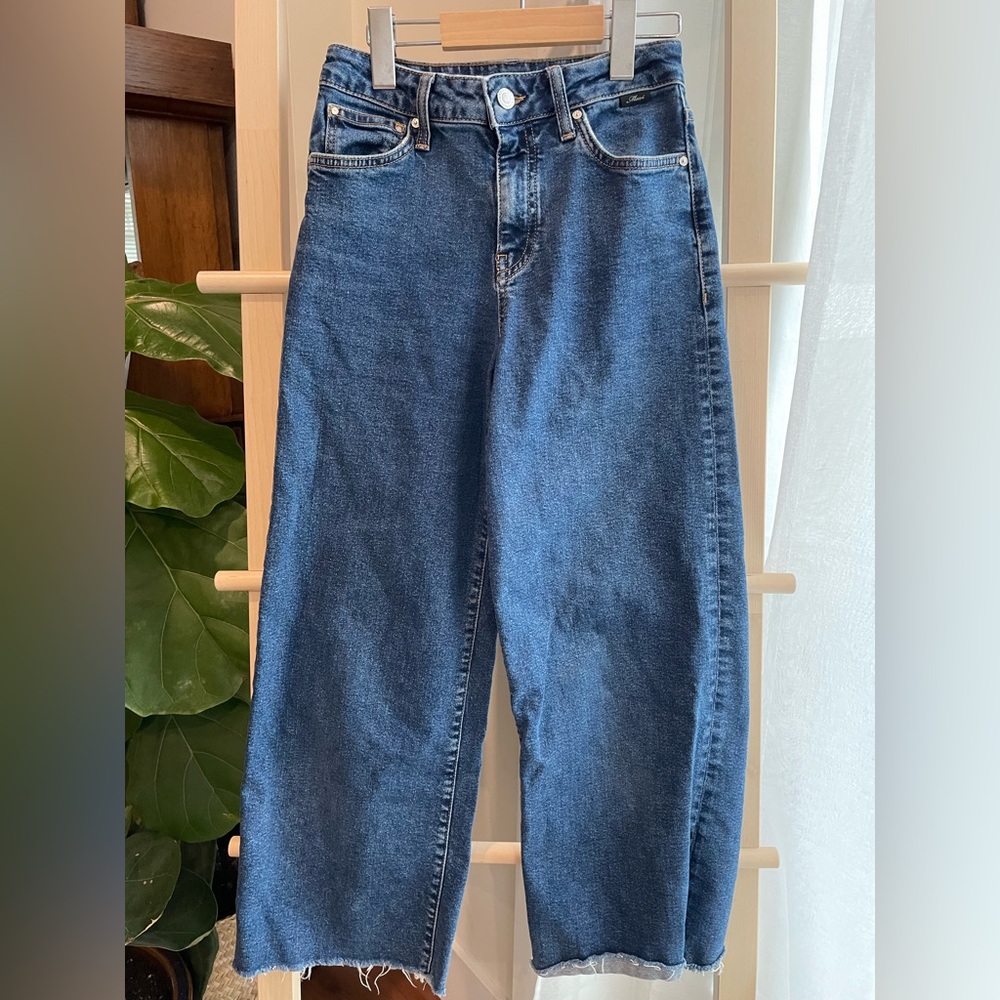 Mavi wideleg, cropped, highrise jeans